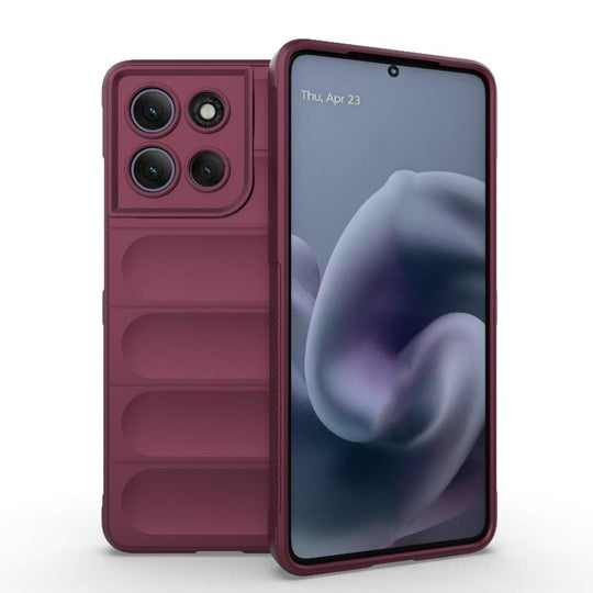 For Motorola Moto G86 Power Magic Shield TPU + Flannel Phone Case(Wine Red)