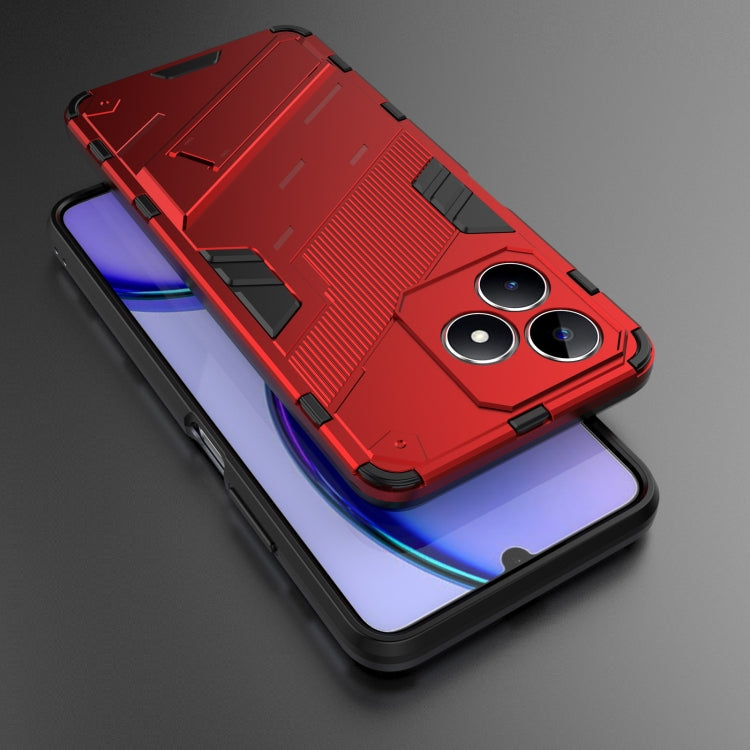 For Realme C53 4G Punk Armor 2 in 1 PC + TPU Phone Case with Holder(Red) by buy2fix