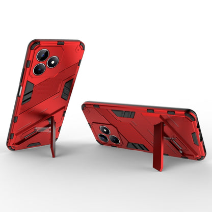 For Realme C53 4G Punk Armor 2 in 1 PC + TPU Phone Case with Holder(Red) by buy2fix