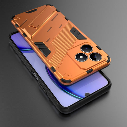 For Realme C53 4G Punk Armor 2 in 1 PC + TPU Phone Case with Holder(Orange) by buy2fix