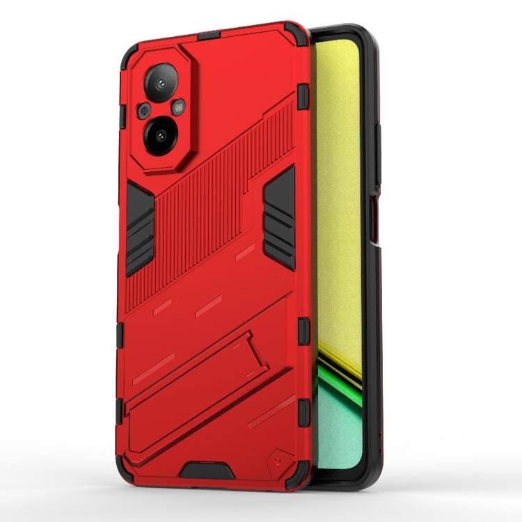 For Realme C67 4G Global Punk Armor 2 in 1 PC + TPU Phone Case with Holder(Red) - Realme Cases by buy2fix | Online Shopping UK | buy2fix