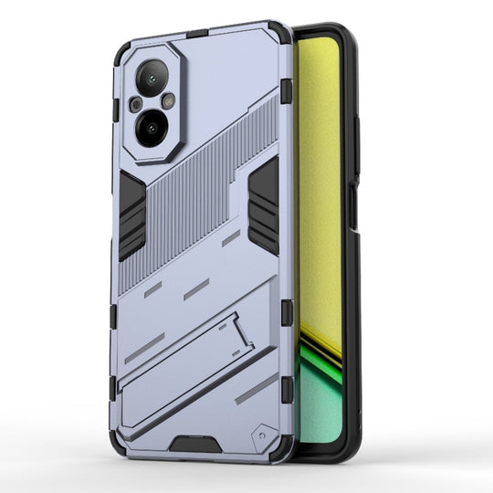 For Realme C67 4G Global Punk Armor 2 in 1 PC + TPU Phone Case with Holder(Grey)
