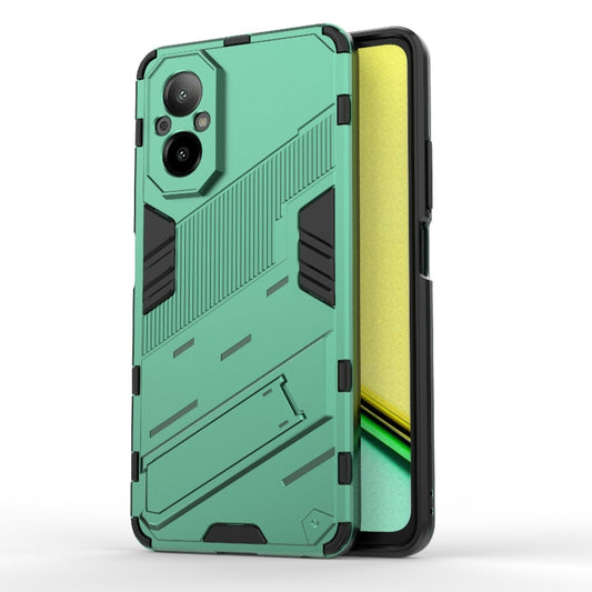 For Realme C67 4G Global Punk Armor 2 in 1 PC + TPU Phone Case with Holder(Green) - Realme Cases by buy2fix | Online Shopping UK | buy2fix