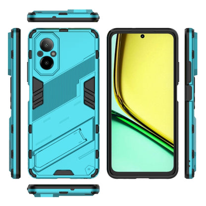 For Realme C67 4G Global Punk Armor 2 in 1 PC + TPU Phone Case with Holder(Blue) - Realme Cases by buy2fix | Online Shopping UK | buy2fix