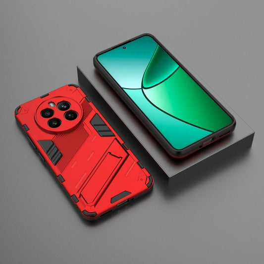 For Realme 12+ 5G Global Punk Armor 2 in 1 PC + TPU Phone Case with Holder(Red) by buy2fix