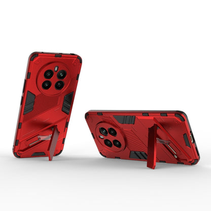 For Realme 12+ 5G Global Punk Armor 2 in 1 PC + TPU Phone Case with Holder(Red) - Realme Cases by buy2fix | Online Shopping UK | buy2fix