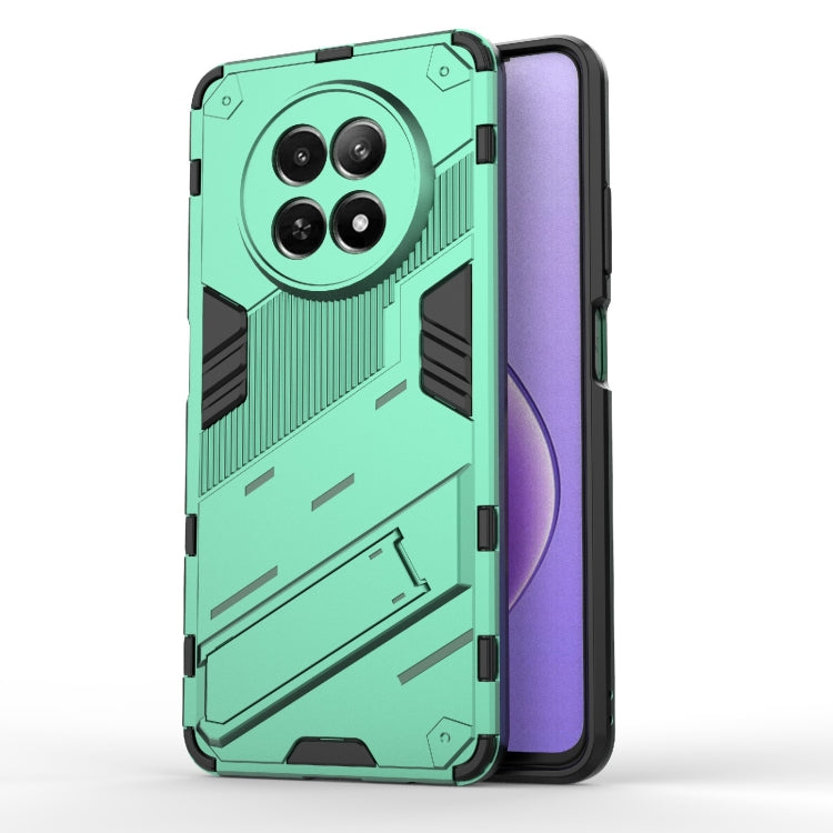 For Realme 12 5G Global Punk Armor 2 in 1 PC + TPU Phone Case with Holder(Green) - Realme Cases by buy2fix | Online Shopping UK | buy2fix