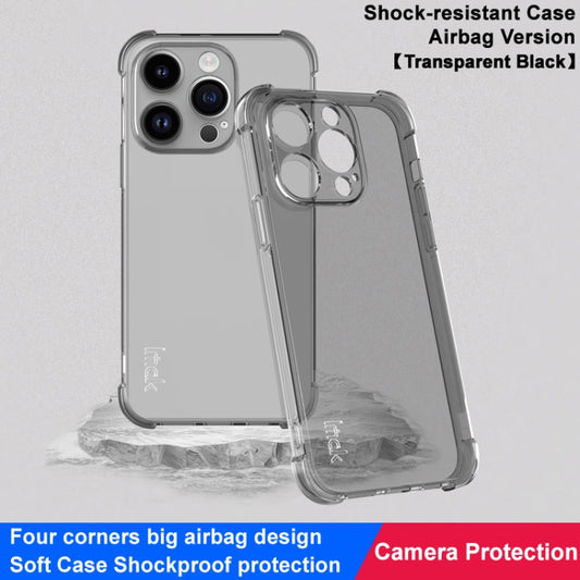 For iPhone 15 Pro imak Shockproof Airbag TPU Phone Case(Transparent Black) by imak
