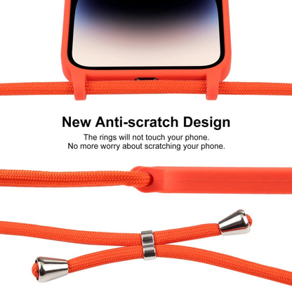 For iPhone 16 Plus Crossbody Lanyard Liquid Silicone Case(Orange) by buy2fix