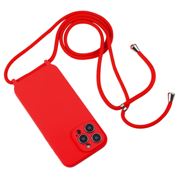 For iPhone 16 Plus Crossbody Lanyard Liquid Silicone Case(Red) by buy2fix