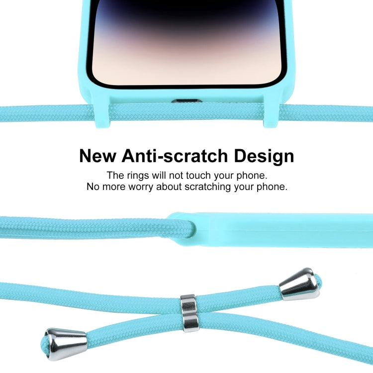 For iPhone 16 Plus Crossbody Lanyard Liquid Silicone Case(Ice Blue) by buy2fix