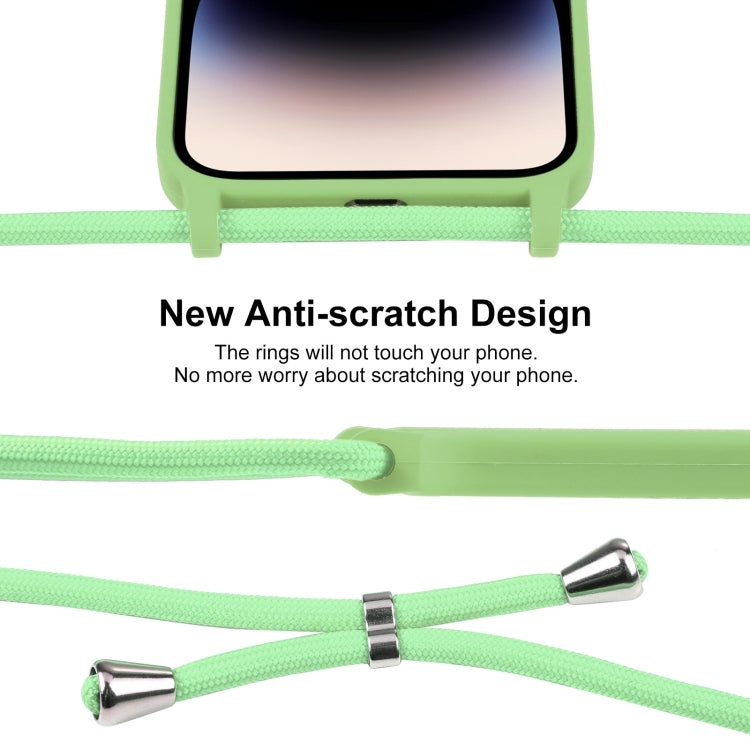 For iPhone 16 Plus Crossbody Lanyard Liquid Silicone Case(Matcha Green) by buy2fix