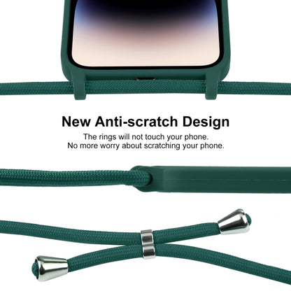 For iPhone 16 Plus Crossbody Lanyard Liquid Silicone Case(Pine Needle Green) by buy2fix