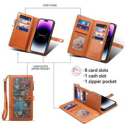 For Samsung Galaxy A25 5G ESEBLE Star Series Lanyard Zipper Wallet RFID Leather Case(Brown) - Galaxy Phone Cases by ESEBLE | Online Shopping UK | buy2fix