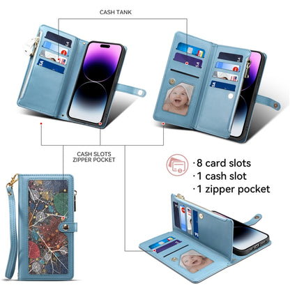 For Samsung Galaxy A25 5G ESEBLE Star Series Lanyard Zipper Wallet RFID Leather Case(Blue) - Galaxy Phone Cases by ESEBLE | Online Shopping UK | buy2fix
