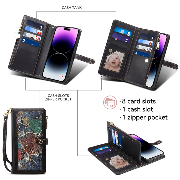 For Samsung Galaxy A25 5G ESEBLE Star Series Lanyard Zipper Wallet RFID Leather Case(Black) - Galaxy Phone Cases by ESEBLE | Online Shopping UK | buy2fix