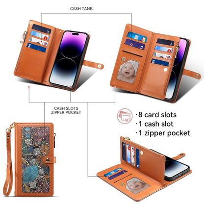 For Samsung Galaxy A35 5G ESEBLE Star Series Lanyard Zipper Wallet RFID Leather Case(Brown) - Galaxy Phone Cases by ESEBLE | Online Shopping UK | buy2fix