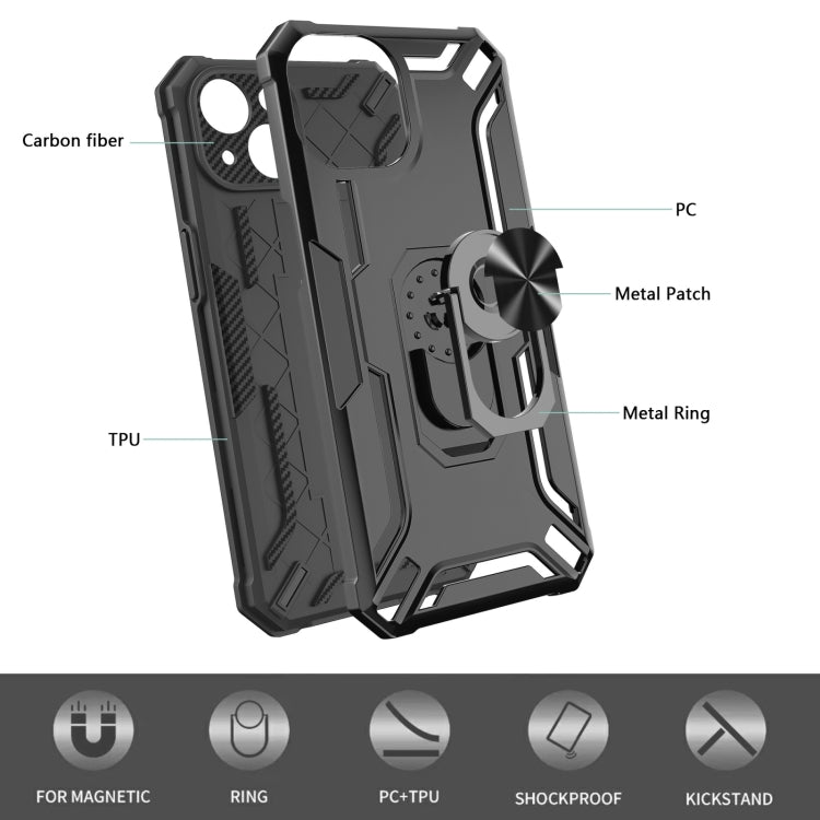 For iPhone 15 Plus Warship Armor 2 in 1 Shockproof Phone Case(Black) by buy2fix
