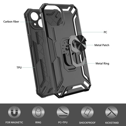 For iPhone 15 Plus Warship Armor 2 in 1 Shockproof Phone Case(Black) by buy2fix