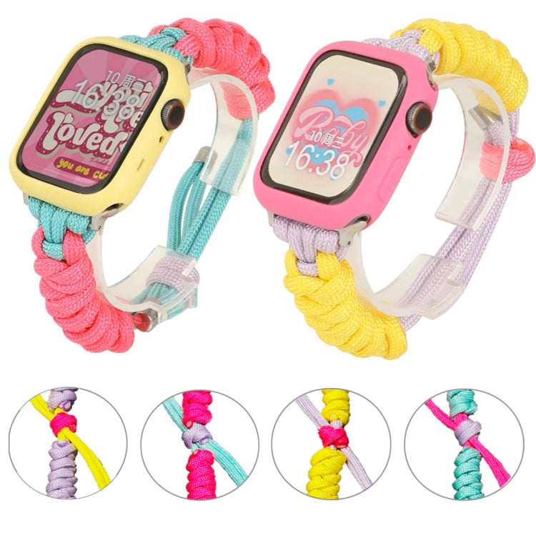 For Apple Watch Ultra 2 49mm Twist Knotted Nylon Watch Band(Yellow Purple) by buy2fix