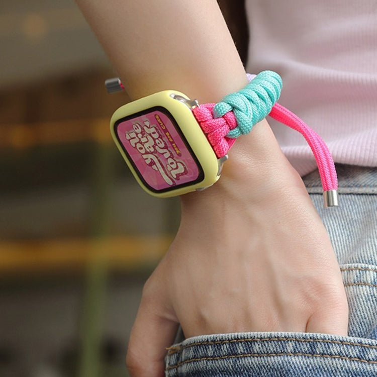 For Apple Watch Ultra 2 49mm Twist Knotted Nylon Watch Band(Yellow Purple) by buy2fix