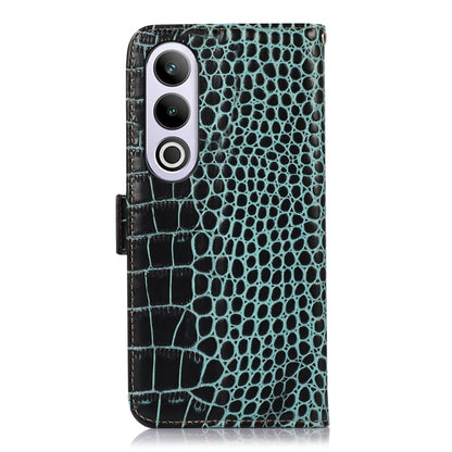 For OnePlus Nord CE4 5G Global Crocodile Top Layer Cowhide Leather Phone Case(Green) - OnePlus Cases by buy2fix | Online Shopping UK | buy2fix