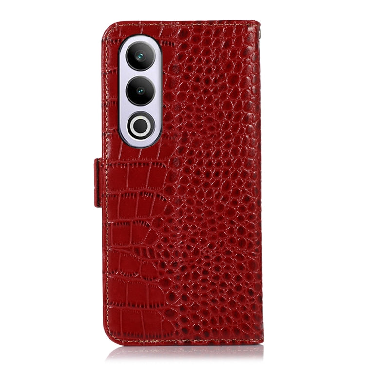 For OnePlus Nord CE4 5G Global Crocodile Top Layer Cowhide Leather Phone Case(Red) - OnePlus Cases by buy2fix | Online Shopping UK | buy2fix