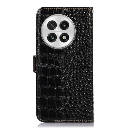 For OnePlus Nord 13 Crocodile Top Layer Cowhide Leather Phone Case(Black) by buy2fix