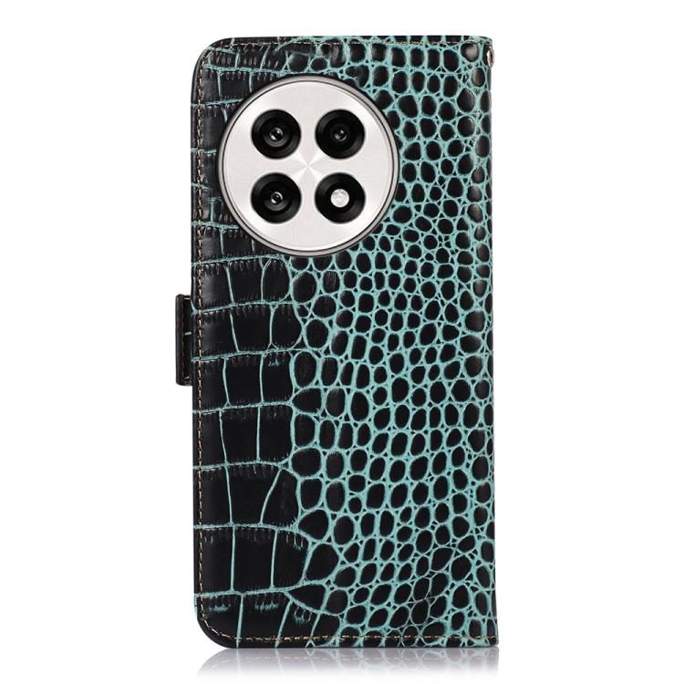 For OnePlus Ace 5 Pro / Ace 5 Crocodile Top Layer Cowhide Leather Phone Case(Green) - Ace 5 Cases by buy2fix | Online Shopping UK | buy2fix