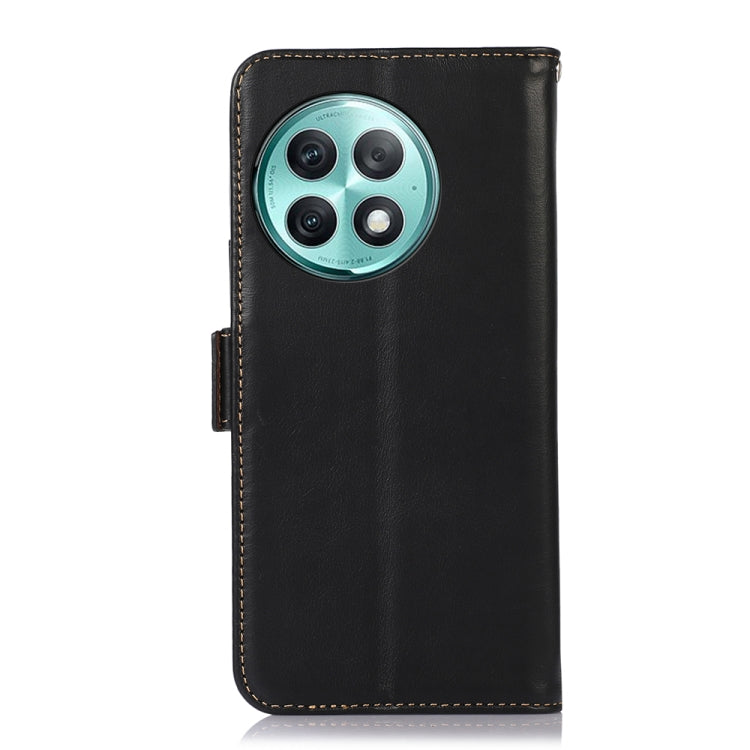 For OnePlus Ace 2 Pro Magnetic Crazy Horse Texture Genuine Leather RFID Phone Case(Black) - OnePlus Cases by buy2fix | Online Shopping UK | buy2fix