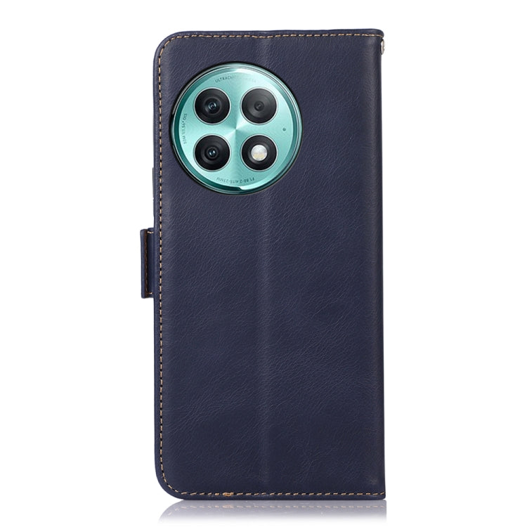 For OnePlus Ace 2 Pro Magnetic Crazy Horse Texture Genuine Leather RFID Phone Case(Blue) - OnePlus Cases by buy2fix | Online Shopping UK | buy2fix