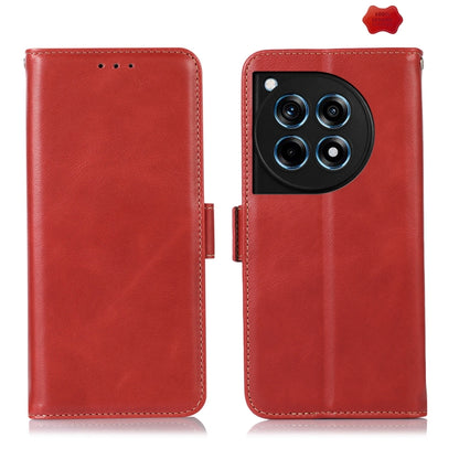 For OnePlus Ace 3 / 12R Magnetic Crazy Horse Texture Genuine Leather RFID Phone Case(Red) - OnePlus Cases by buy2fix | Online Shopping UK | buy2fix