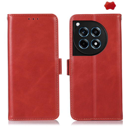 For OnePlus Ace 3 / 12R Magnetic Crazy Horse Texture Genuine Leather RFID Phone Case(Red) - OnePlus Cases by buy2fix | Online Shopping UK | buy2fix