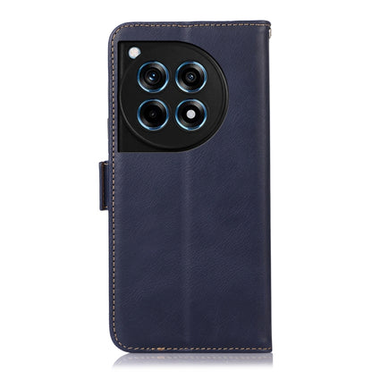 For OnePlus Ace 3 / 12R Magnetic Crazy Horse Texture Genuine Leather RFID Phone Case(Blue) - OnePlus Cases by buy2fix | Online Shopping UK | buy2fix