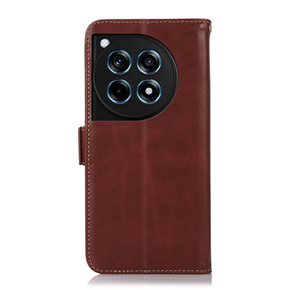 For OnePlus Ace 3 / 12R Magnetic Crazy Horse Texture Genuine Leather RFID Phone Case(Brown) - OnePlus Cases by buy2fix | Online Shopping UK | buy2fix