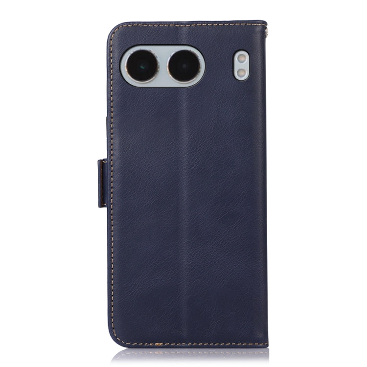 For OnePlus Nord 4 Magnetic Crazy Horse Texture Genuine Leather RFID Phone Case(Blue) - Nord 4 Cases by buy2fix | Online Shopping UK | buy2fix