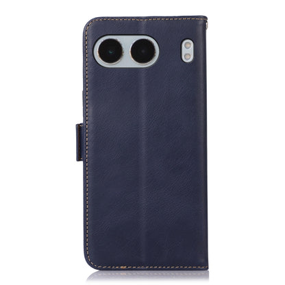 For OnePlus Nord 4 Magnetic Crazy Horse Texture Genuine Leather RFID Phone Case(Blue) - Nord 4 Cases by buy2fix | Online Shopping UK | buy2fix