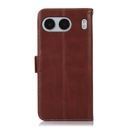 For OnePlus Nord 4 Magnetic Crazy Horse Texture Genuine Leather RFID Phone Case(Brown) - Nord 4 Cases by buy2fix | Online Shopping UK | buy2fix