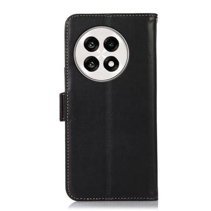 For OnePlus Ace 5 Pro / Ace 5 Magnetic Crazy Horse Texture Genuine Leather RFID Phone Case(Black) - Ace 5 Cases by buy2fix | Online Shopping UK | buy2fix