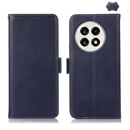 For OnePlus Ace 5 Pro / Ace 5 Magnetic Crazy Horse Texture Genuine Leather RFID Phone Case(Blue) - Ace 5 Cases by buy2fix | Online Shopping UK | buy2fix