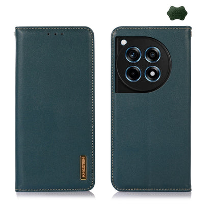 For OnePlus Ace 3 / 12R KHAZNEH Nappa Top Layer Cowhide Leather Phone Case(Green) - OnePlus Cases by buy2fix | Online Shopping UK | buy2fix