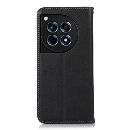 For OnePlus Ace 3 / 12R KHAZNEH Nappa Top Layer Cowhide Leather Phone Case(Black) - OnePlus Cases by buy2fix | Online Shopping UK | buy2fix