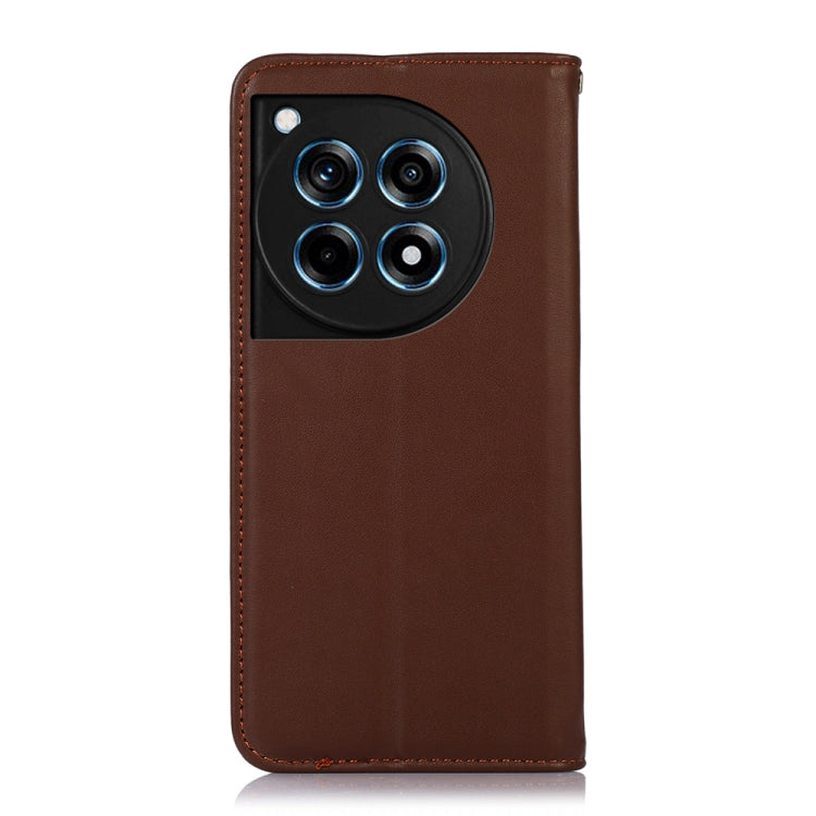 For OnePlus Ace 3 / 12R KHAZNEH Nappa Top Layer Cowhide Leather Phone Case(Brown) - OnePlus Cases by buy2fix | Online Shopping UK | buy2fix