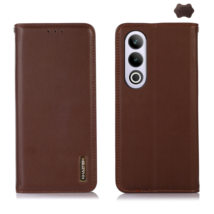 For OnePlus Nord CE4 5G Global KHAZNEH Nappa Top Layer Cowhide Leather Phone Case(Brown) - OnePlus Cases by buy2fix | Online Shopping UK | buy2fix