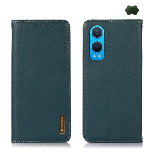 For OnePlus Nord CE4 Lite KHAZNEH Nappa Top Layer Cowhide Leather Phone Case(Green) - Nord CE4 Lite Cases by buy2fix | Online Shopping UK | buy2fix