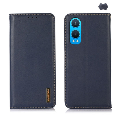 For OnePlus Nord CE4 Lite KHAZNEH Nappa Top Layer Cowhide Leather Phone Case(Blue) - OnePlus Cases by buy2fix | Online Shopping UK | buy2fix