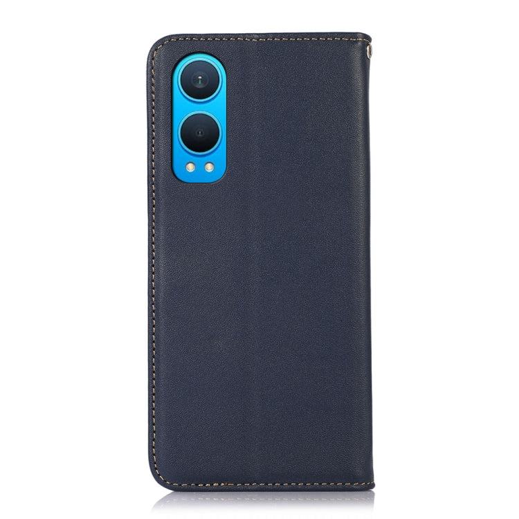 For OnePlus Nord CE4 Lite KHAZNEH Nappa Top Layer Cowhide Leather Phone Case(Blue) - OnePlus Cases by buy2fix | Online Shopping UK | buy2fix