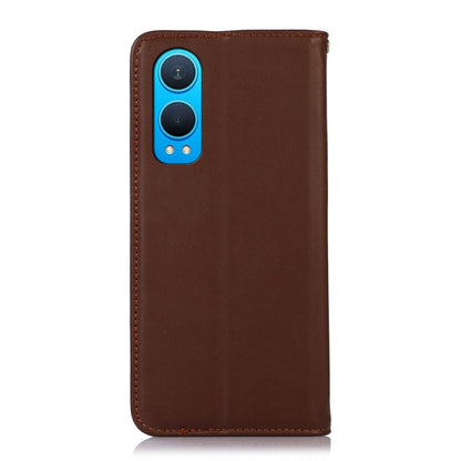 For OnePlus Nord CE4 Lite KHAZNEH Nappa Top Layer Cowhide Leather Phone Case(Brown) - OnePlus Cases by buy2fix | Online Shopping UK | buy2fix
