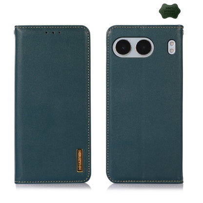 For OnePlus Nord 4 KHAZNEH Nappa Top Layer Cowhide Leather Phone Case(Green) - Nord 4 Cases by buy2fix | Online Shopping UK | buy2fix