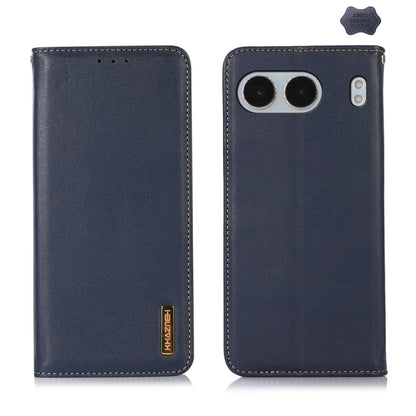 For OnePlus Nord 4 KHAZNEH Nappa Top Layer Cowhide Leather Phone Case(Blue) - Nord 4 Cases by buy2fix | Online Shopping UK | buy2fix